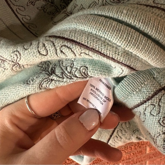 Pendleton Vintage Wool Blue Floral 1970’s Cardigan Size 2x - Picture 6 of 7